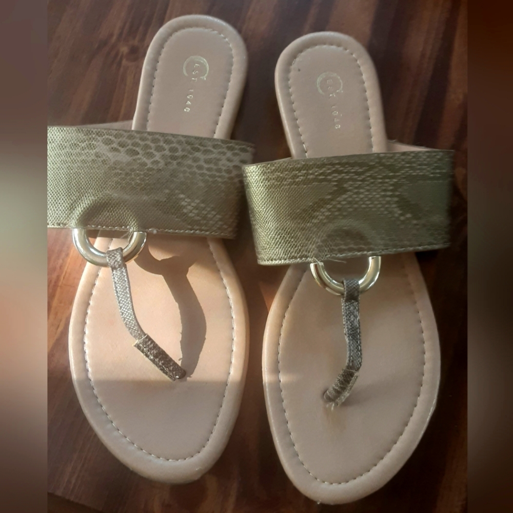 Gold Thong Sandals